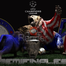 Semifinal Champions League: Atlético de Madrid- Chelsea. 3D project by Luis Martínez López - 04.27.2014