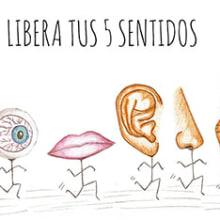 Gráfica: Libera tus 5 sentidos. Ilustração tradicional projeto de Marta Mng - 06.12.2013