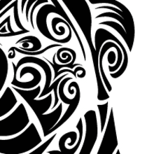 Diseño de tatuaje de perro con estilo maorí. Un proyecto de Diseño gráfico de Rocío Santos Vazquez - 30.04.2014