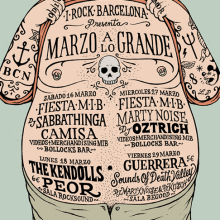 I-Rock Barcelona Poster. Traditional illustration, and Graphic Design project by Lorenzo Pierro - 05.05.2014