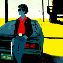 Knight Rider. Alternative versions. Traditional illustration project by Oriol Vidal - 05.05.2014