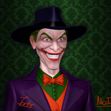 Joker (Maya & ZBrush). Un proyecto de 3D, Diseño de personajes y Bellas Artes de Fran Martínez Carrillo - 05.05.2014