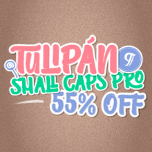 Tulipán Broken Caps PRO - Available on Myfonts 55 % off. Un proyecto de Tipografía de Felipe Calderón Arteaga - 06.05.2014