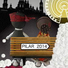 Cartel Concurso Fiestas del Pilar 2014. Un proyecto de Diseño y Diseño gráfico de Lucia Larrosa Escartín - 07.05.2014
