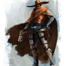Cowboy concept . Traditional illustration, Character Design, and Fine Arts project by David Iglesias Martínez - 05.09.2014