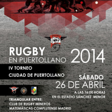 Cartelería club de Rugby Mineros Puertollano. Un proyecto de Diseño de Montse M.M. - 10.05.2014