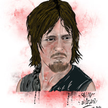 Daryl Dixon. Traditional illustration project by Mariano Isidro - 05.12.2014