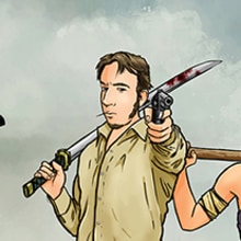Zombie apocalypse survival team. Ilustração tradicional projeto de Imanol Etxeberria - 16.05.2014