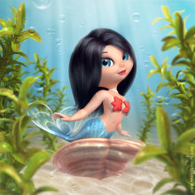 Cartoon Mermaid. Un proyecto de Ilustración tradicional, Motion Graphics, 3D, Animación y Diseño de personajes de Heidy - 31.03.2013