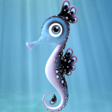 Cartoon Seahorse. Traditional illustration, Motion Graphics, Film, Video, TV, 3D, Animation, and Character Design project by Heidy - 05.24.2013