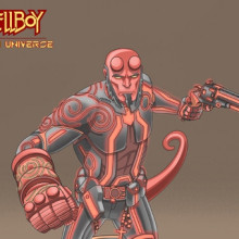Hellboy Tron. Ilustração tradicional projeto de Fernando Cano Zapata - 26.05.2014