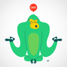 Camiseta Gorila OM!. Een project van  Ontwerp, Traditionele illustratie y Productontwerp van Menú familiar - 27.05.2014