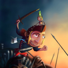 Guerrero para THU CG Challenge. Ilustração tradicional, e Design de personagens projeto de Juan Martín Bueno - 29.06.2015