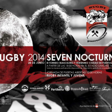 Cartel Rugby nocturno. Un proyecto de Diseño de Montse M.M. - 30.05.2014