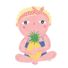 Pineapple Party. Traditional illustration, Animation, and Character Design project by Marta Ángel Ruiz - 06.03.2014