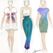 Sketches Moda. Ilustração tradicional, e Moda projeto de Adriana Muñoz - 08.06.2014