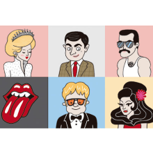 LONDON ICONS. Traditional illustration, Character Design, and Events project by Alejandra Morenilla - 05.29.2014