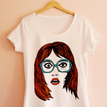 Surprise Girl T-Shirt . Traditional illustration, and Screen Printing project by Enric Chalaux - 04.08.2014