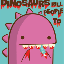Dinos kill people to. Traditional illustration project by jeannifer pons - 06.10.2014