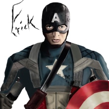 Captain America. Ilustração tradicional projeto de Erick Miguel Martínez Ortega - 10.06.2014