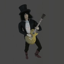 The Rocker (Slash Tribute). 3D, e Animação projeto de Alberto Muñoz Sánchez - 11.06.2014