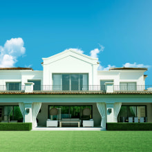Villa Oasis (3D Exterior). 3D, Arquitetura de interiores, e Paisagismo projeto de Juan Fernández - 31.05.2009