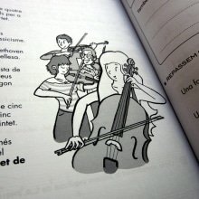 Libro escolar de música - Conservatori del Liceu de Barcelona. Ilustração tradicional projeto de Joan Carles Claveria - 30.07.2012