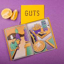 Gutszine #1 Buffet. Traditional illustration, and Editorial Design project by Abel Pérez Ramos - 06.19.2014