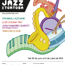 XXI Mostra de Jazz de Tortosa. Design, Traditional illustration, and Graphic Design project by Joan Carles Claveria - 05.02.2014