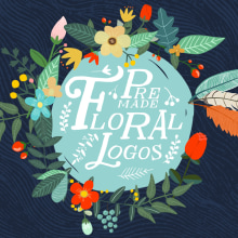 Premade Floral Logos. Projekt z dziedziny Trad, c i jna ilustracja użytkownika Isabel Alvarez - 07.07.2014