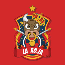 La Roja. Traditional illustration, and Graphic Design project by Luis Rubi - 07.08.2014