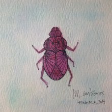 Pinky beetle! . Een project van  Ontwerp, Traditionele illustratie, Craft,  Beeldende kunst y Schilderij van María Contreras - 12.07.2014