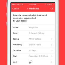MediCont: la app que te recuerda tomar los medicamentos.. Un proyecto de Diseño, UX / UI y Diseño gráfico de Ulyana Kravets - 15.07.2014