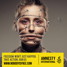 Amnesty International. Publicidade, e Direção de arte projeto de Christian Alberto Rivera Rojas - 12.06.2014