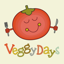 Character for a vegan food brand: Veggy Days. Traditional illustration, Br, ing, Identit, and Graphic Design project by Laura Liberal - 07.23.2014