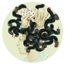 Medusa. Ilustração tradicional projeto de Gustavo Alejandro Otero Ramos - 27.07.2014