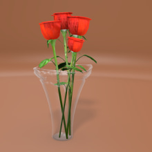 Rosas en florero. Un proyecto de 3D de Juan Diego Caballero Prieto - 28.07.2014