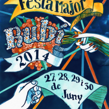Propuesta cartel poster Fiesta Mayor de Rubí · acuarela. Un proyecto de Ilustración tradicional, Diseño gráfico y Pintura de Natalia Vallès López - 13.05.2014