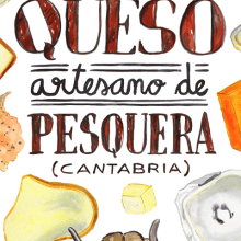 Propuesta Cartel Poster Feria del Queso de Pesquera · acuarela. Design gráfico, Pintura, e Tipografia projeto de Natalia Vallès López - 07.07.2014
