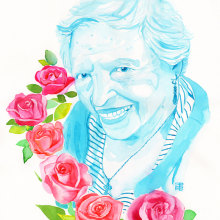 Retrato de Sacramento con rosas · acuarela. Un proyecto de Ilustración tradicional, Bellas Artes y Pintura de Natalia Vallès López - 16.10.2013