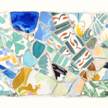 Recuerdo de Barcelona (Gaudí) · acuarela Ein Projekt aus dem Bereich Traditionelle Illustration, Bildende Künste und Malerei von Natalia Vallès López - 22.06.2014