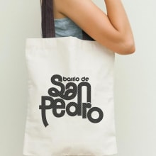 Logo y aplicaciones Barrio de San Pedro. Un proyecto de Diseño gráfico de Ángela Búa - 09.05.2014