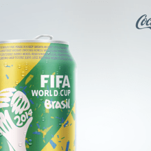 Concepto lata de Coca-Cola Mundial Brazil 2014 . Projekt z dziedziny Br, ing i ident, fikacja wizualna, Projektowanie graficzne i Projektowanie produktowe użytkownika Xavier Boluda - 06.08.2014