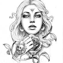 Tattoo deisgn. Un projet de Illustration traditionnelle de Marta Adán - 13.08.2014