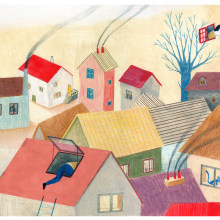 Les fenêtres magiques (Children's illustration). Ilustração tradicional projeto de Paloma Corral - 18.08.2014