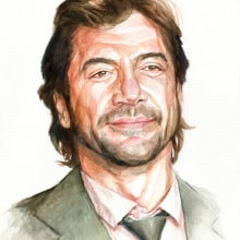 Javier Bardem . Traditional illustration project by Alex Ideo - 08.23.2014
