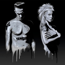 Die Antwoord project. Design, and Traditional illustration project by Marta Rodriguez - 08.24.2014