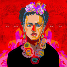 Frida. Traditional illustration project by Gustavo Alejandro Otero Ramos - 08.26.2014