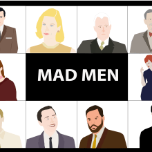 Mad Men graphics. Traditional illustration, and Graphic Design project by Ines Romaz - 08.27.2014
