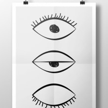 Lips & Eyes. Traditional illustration, and Graphic Design project by Beatriz Serrano Yebra - 08.30.2014